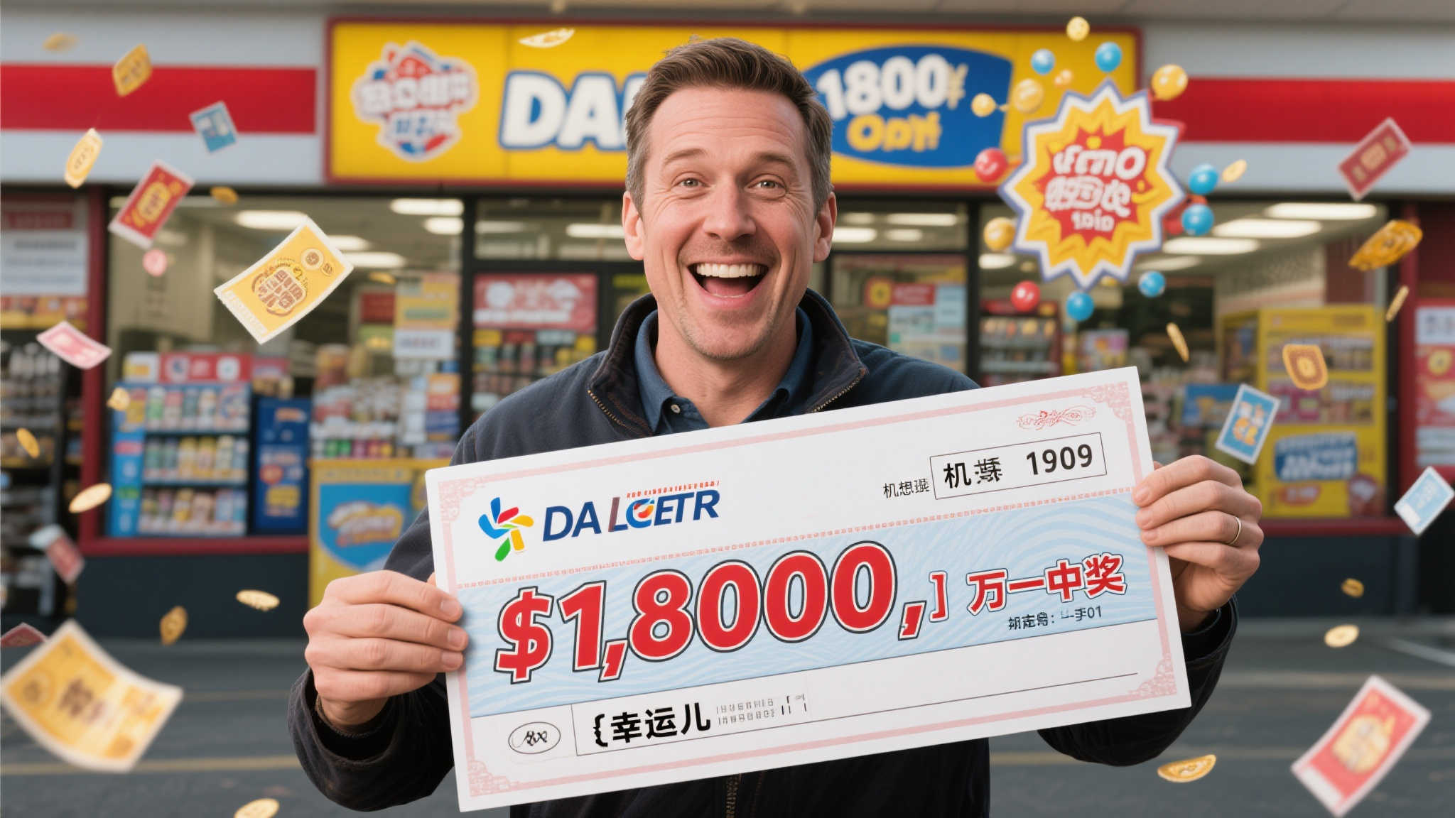 男子刚玩彩票一年 机选喜中大乐透1800万